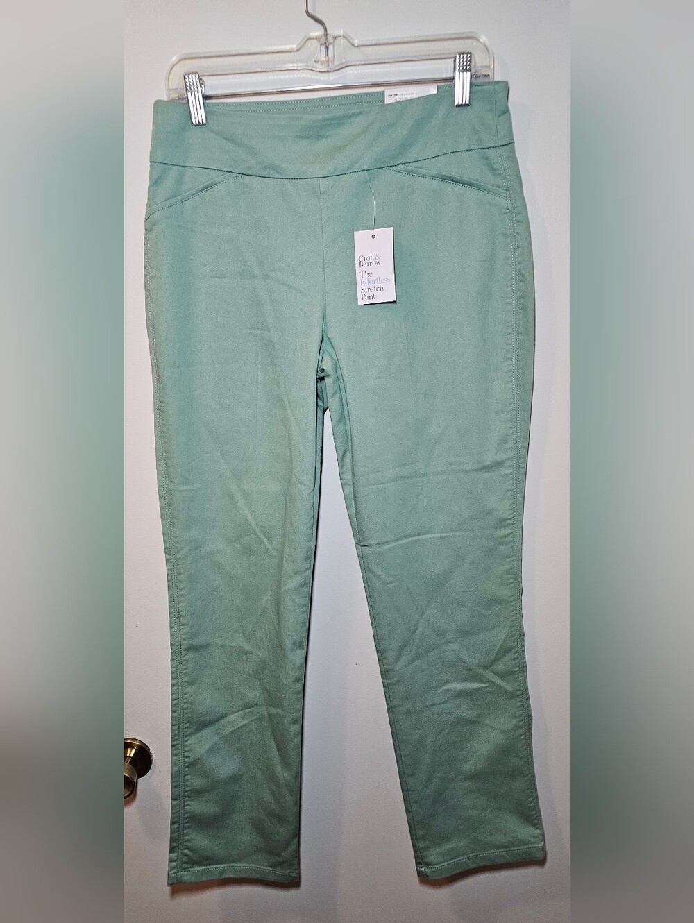 Croft Barrow Effortless Stretch Pull On Pants Mid Rise Straight Womens Sz 8 NWT